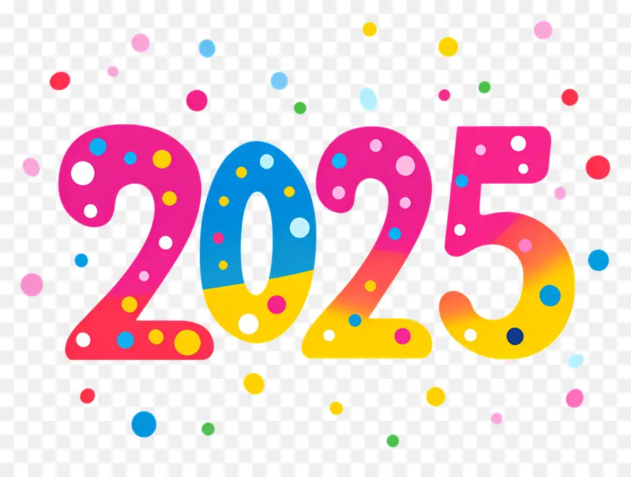 2025 Ano Novo，Colorido 2025 PNG