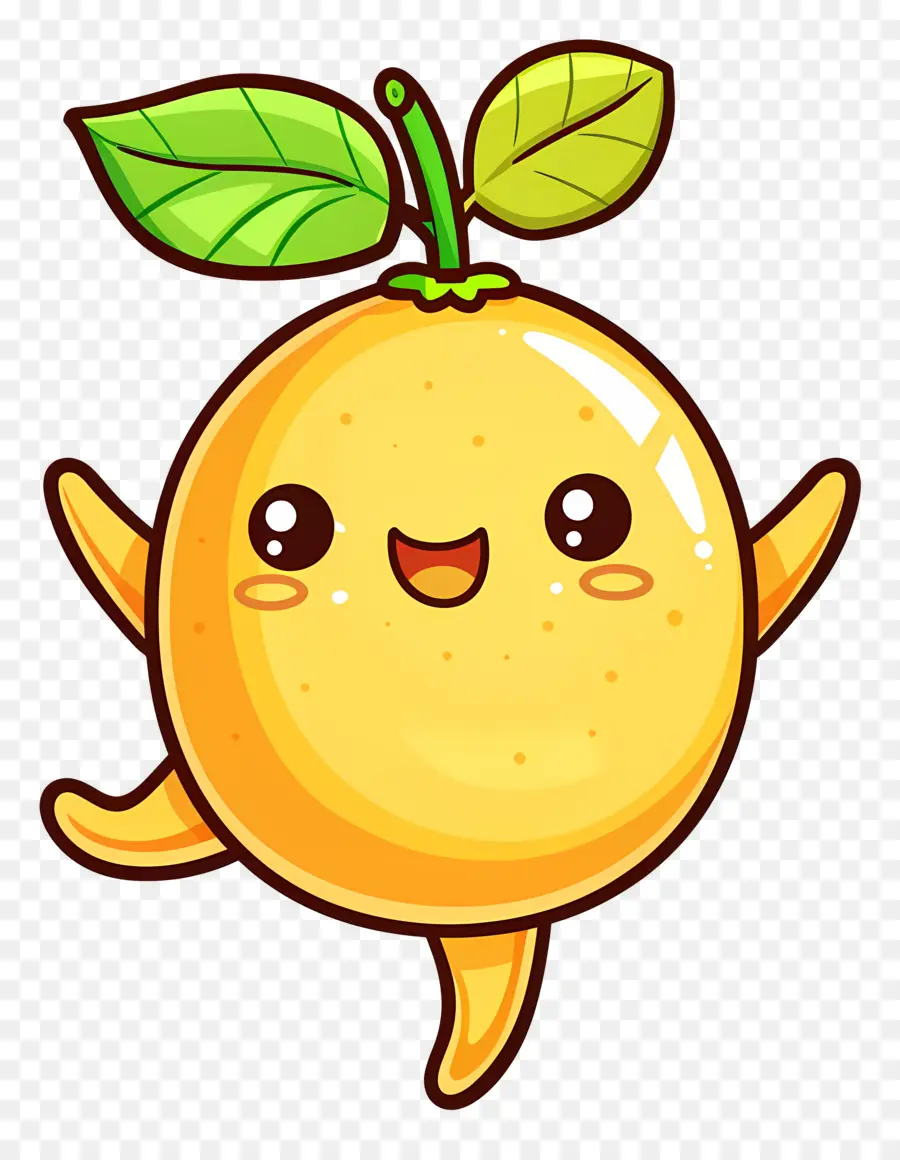 Limão Kawaii，Laranja Feliz PNG