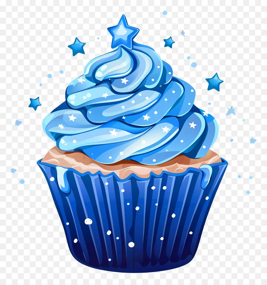 Cupcake Animado，Bolinho Azul PNG