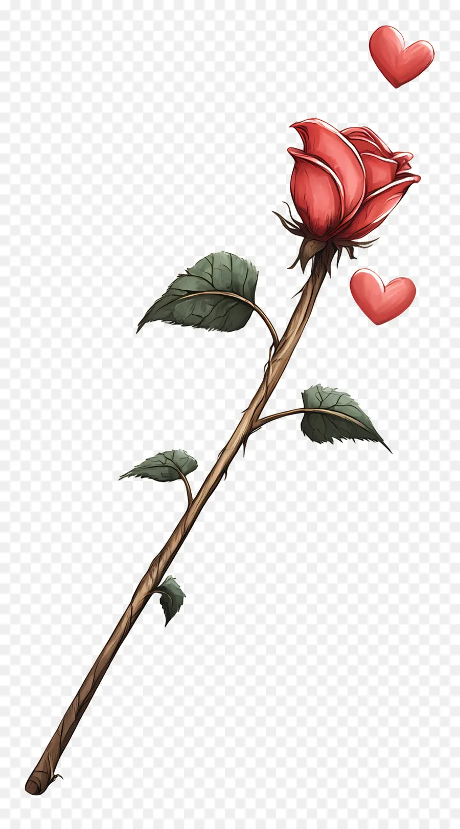 Flecha Do Amor，Rosa Com Corações PNG