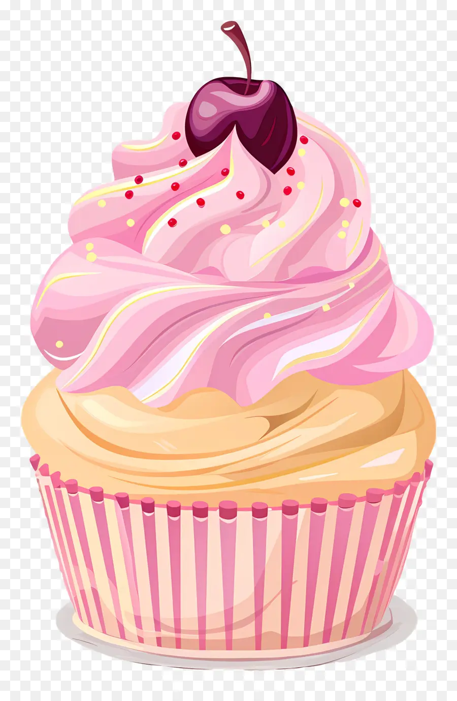 Bolinho Fofo，Cupcake Com Cereja PNG