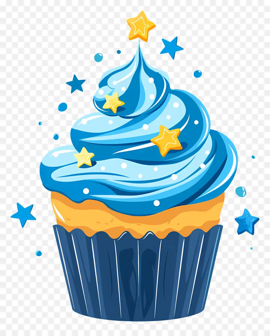 Cupcake Animado，Bolinho Azul PNG