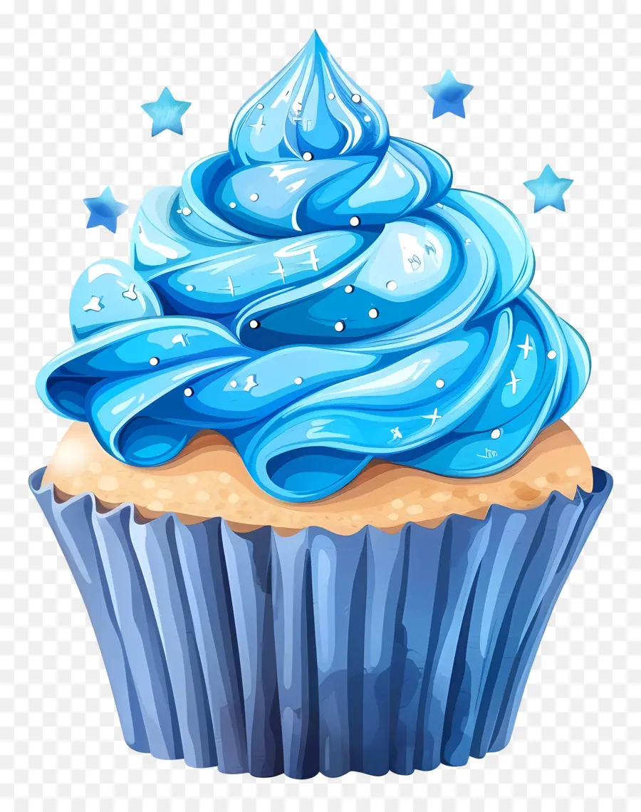 Cupcake Animado，Bolinho Azul PNG