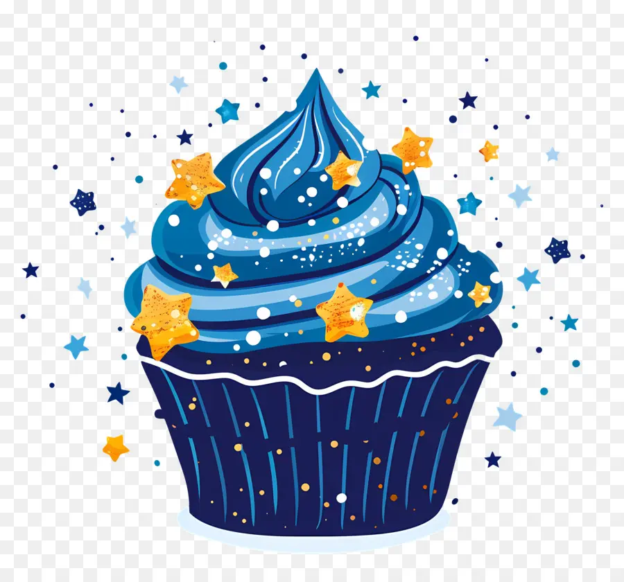 Cupcake Animado，Bolinho Azul PNG