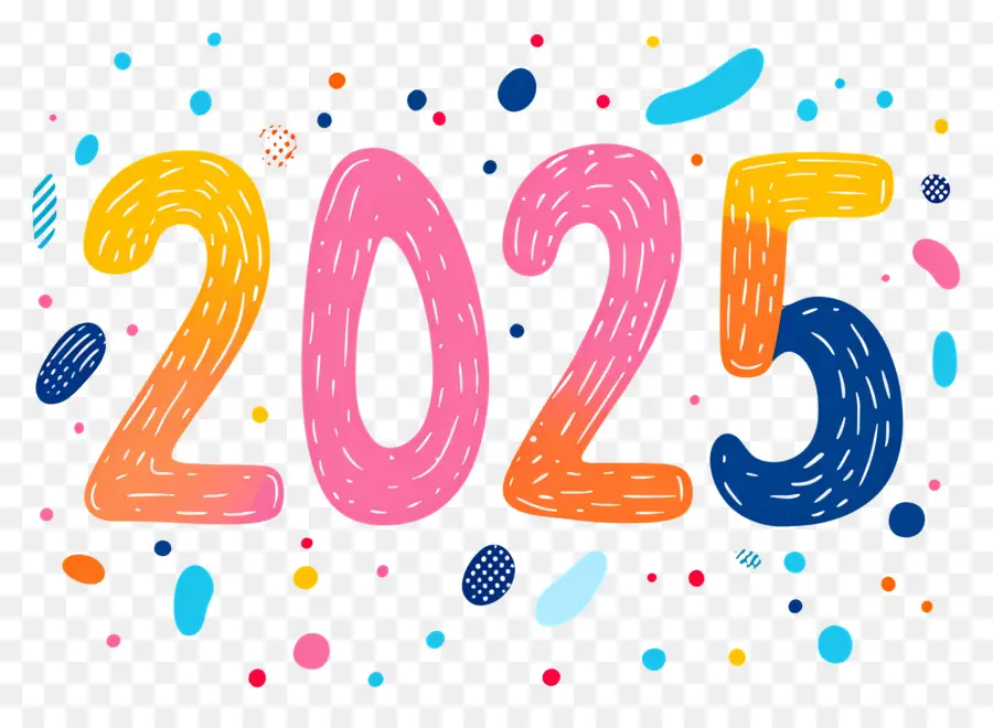 2025 Ano Novo，Colorido 2025 PNG