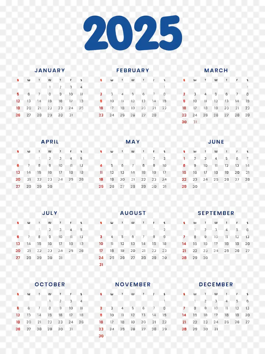 Calendário 2025，Ano PNG