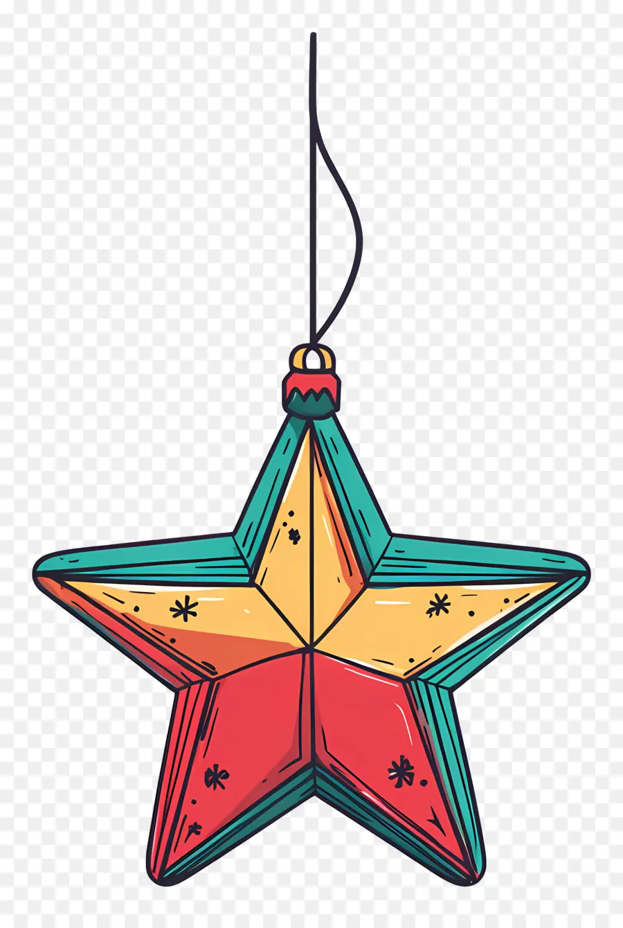 Estrela De Natal，Ornamento De Estrela Colorido PNG