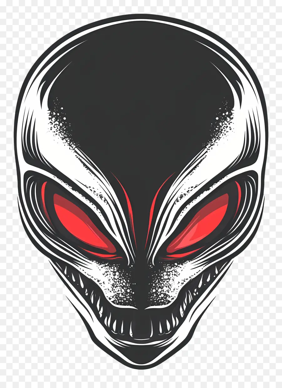 Alienígena Assustador，Rosto Alienígena PNG