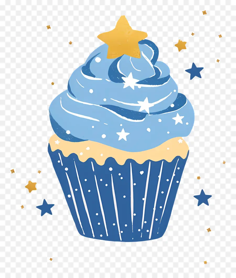 Cupcake Animado，Bolinho Azul PNG