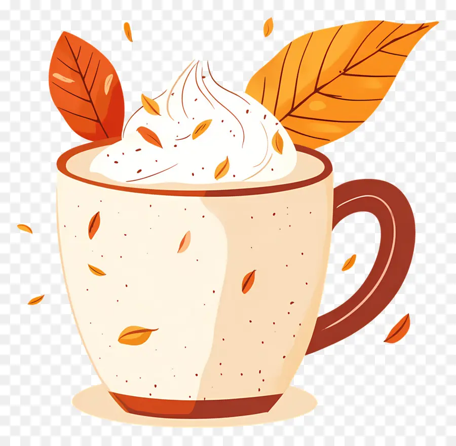 Café De Outono，Xícara Com Chantilly PNG