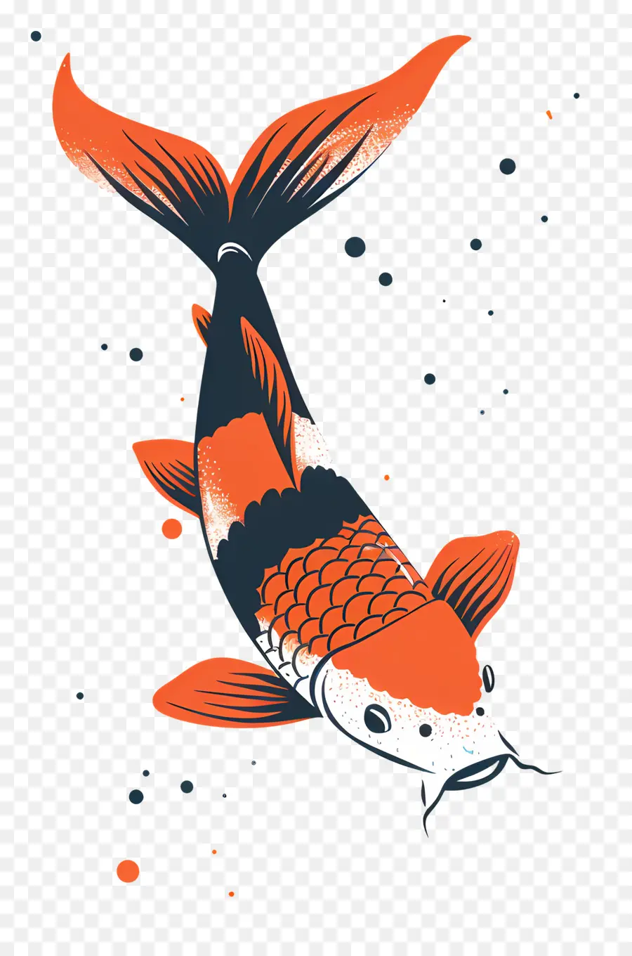 Peixe Koi，Peixe Koi Laranja E Preto PNG