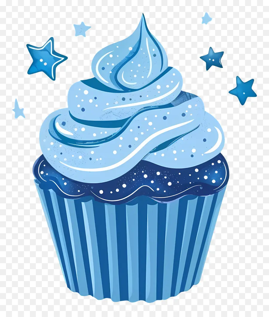 Cupcake Animado，Bolinho Azul PNG