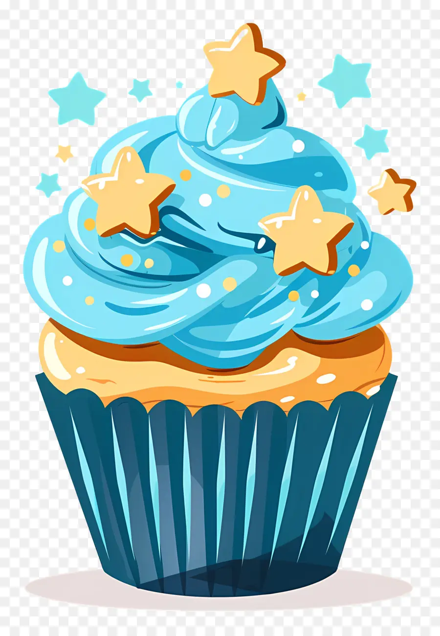 Cupcake Animado，Bolinho Azul PNG