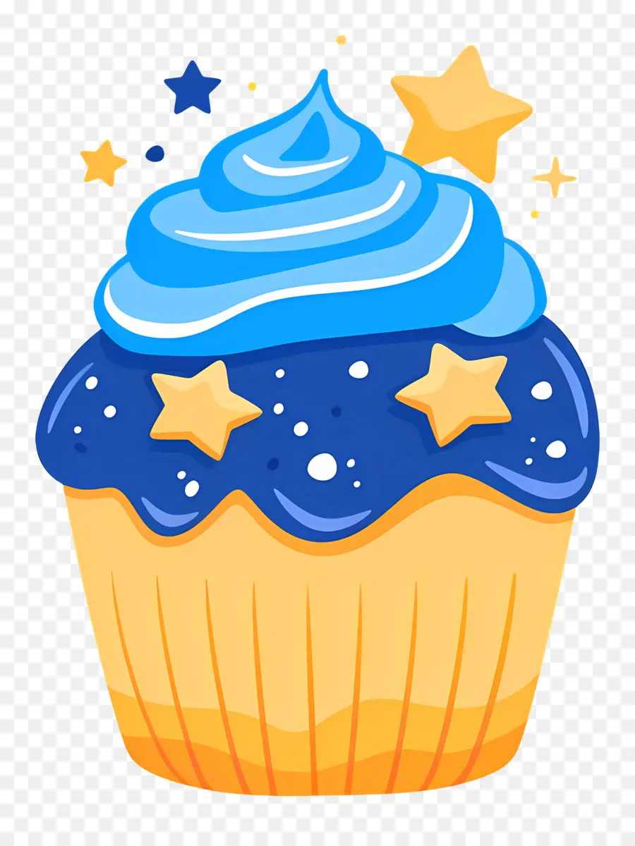 Cupcake Animado，Bolinho Azul PNG