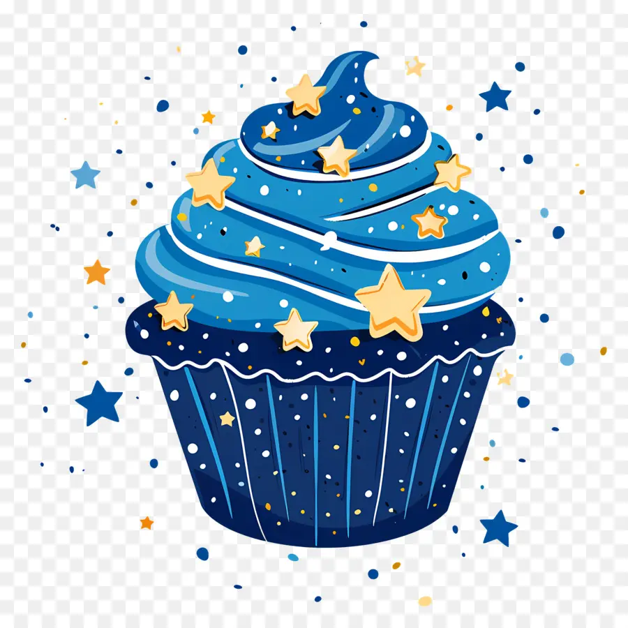 Cupcake Animado，Bolinho Azul PNG