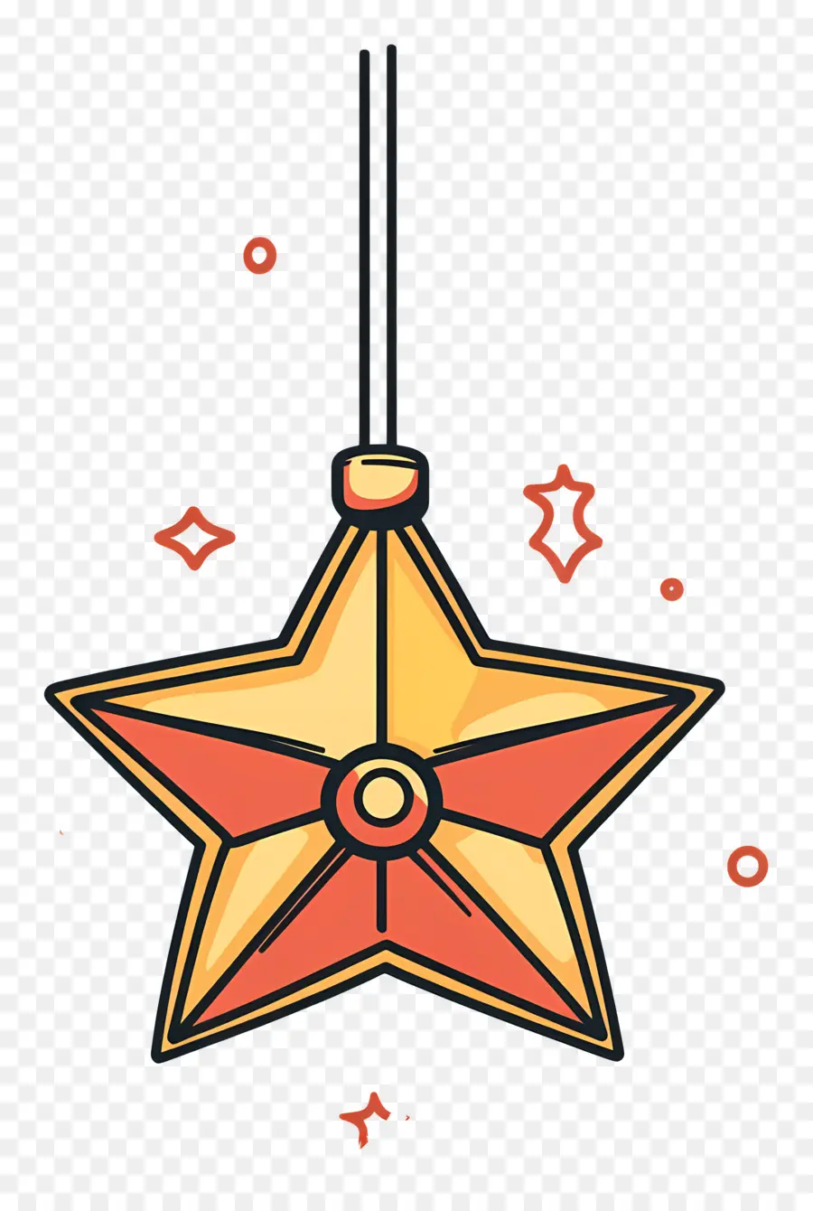 Estrela De Natal，Ornamento Estrela Dourada PNG