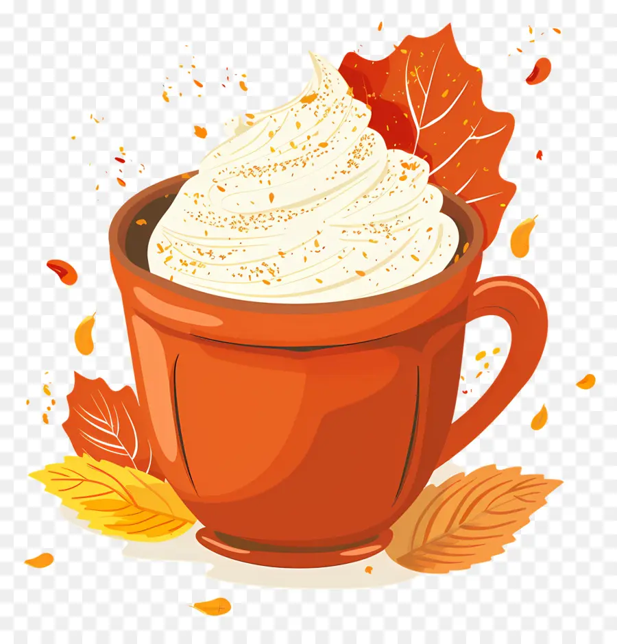 Café De Outono，Xícara De Café Com Creme PNG