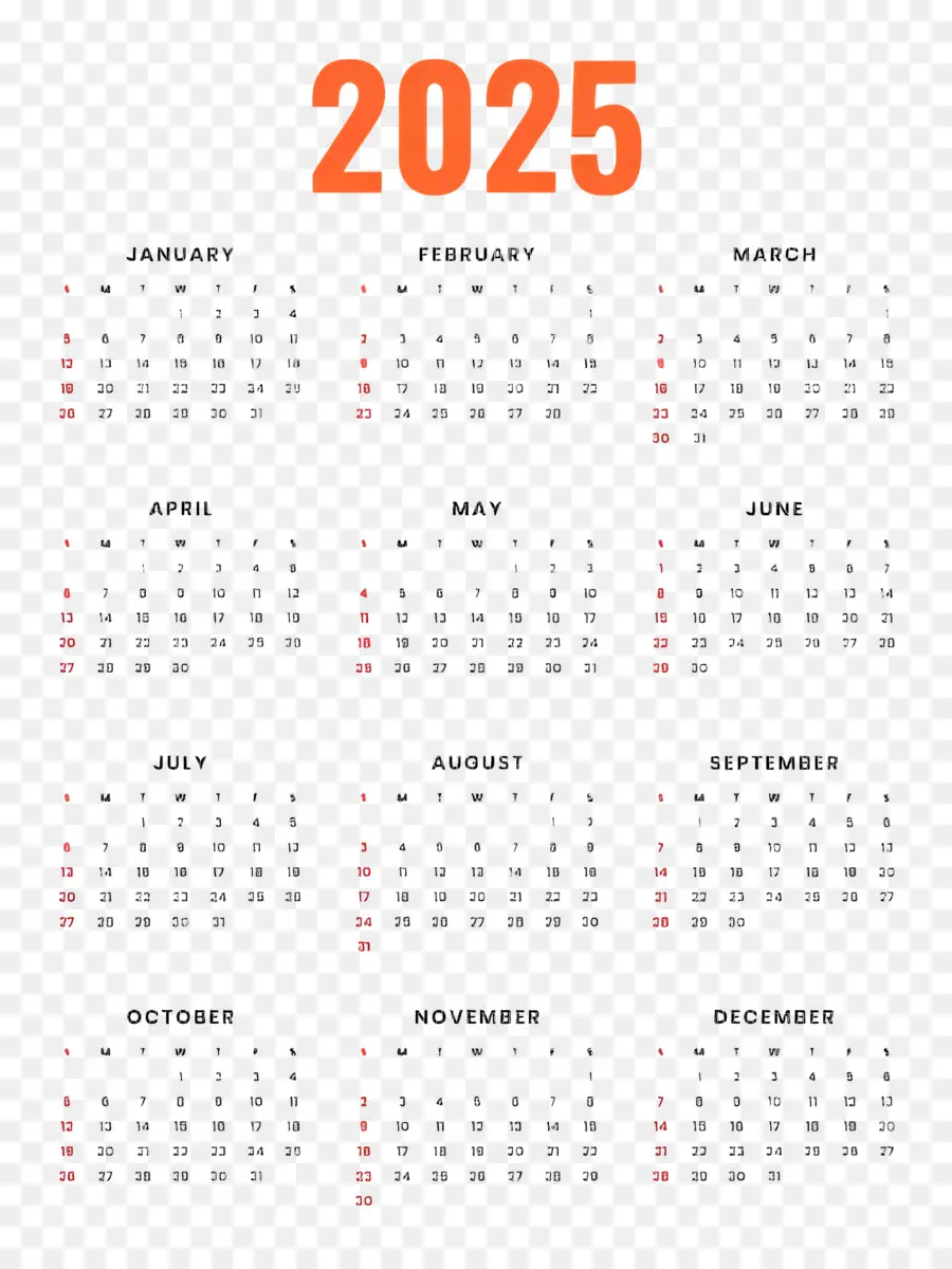 Calendário 2025，Ano PNG