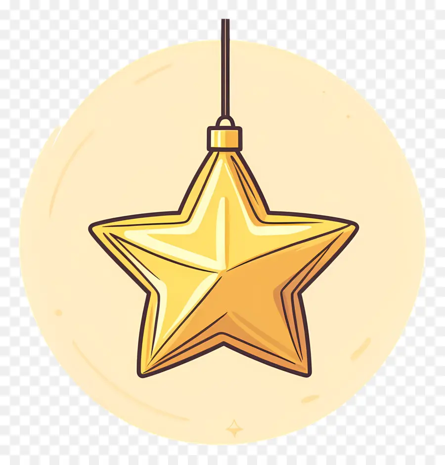 Estrela De Natal，Ornamento Estrela Dourada PNG