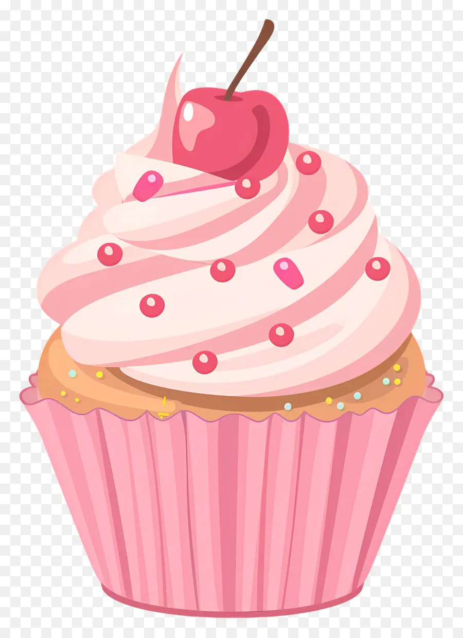 Bolinho Fofo，Cupcake Com Cereja PNG