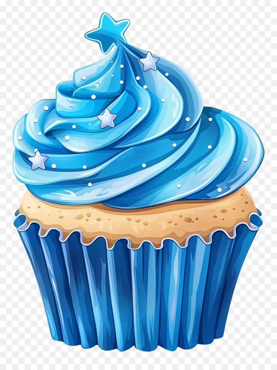 Cupcake Animado，Bolinho Azul PNG