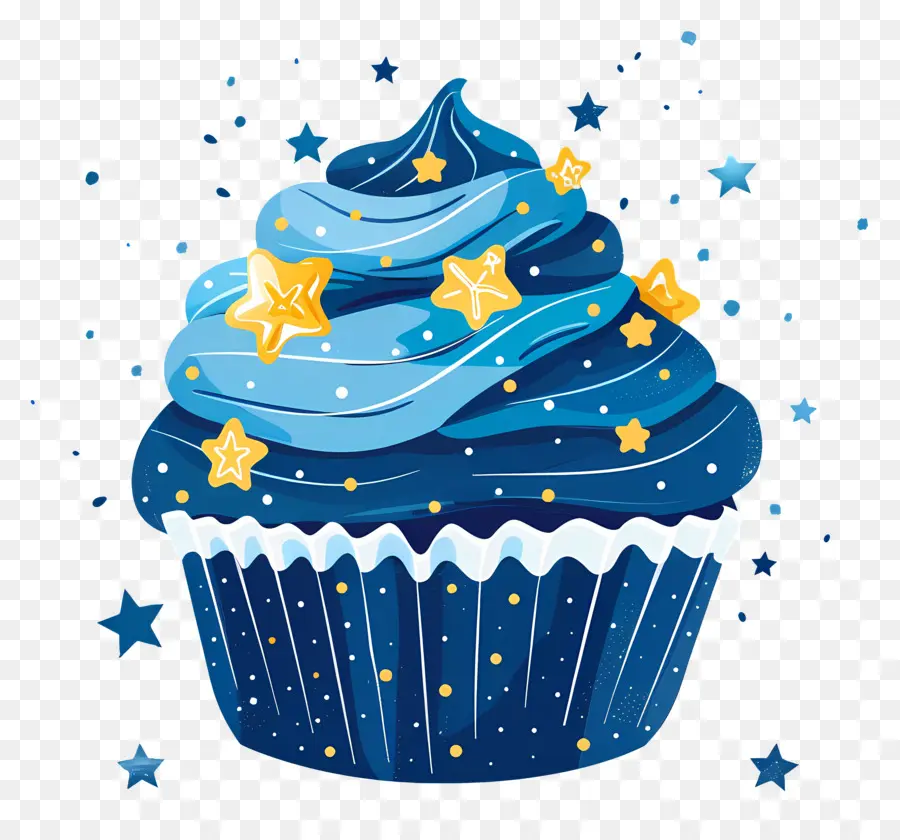 Cupcake Animado，Bolinho Azul PNG