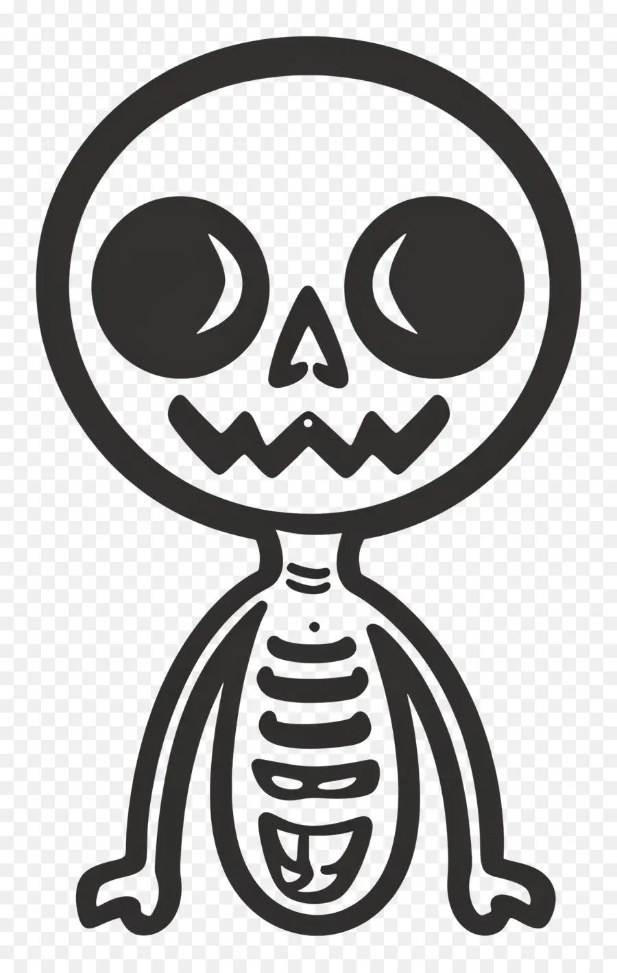 Alienígena Assustador，Esqueleto De Desenho Animado PNG