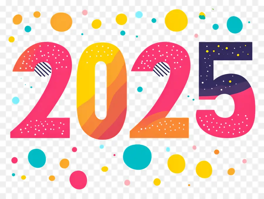 2025 Ano Novo，Colorido 2025 PNG