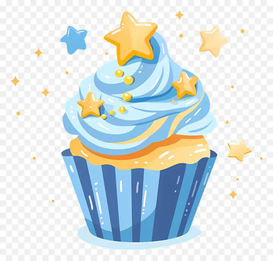 Cupcake Animado，Bolinho Azul PNG