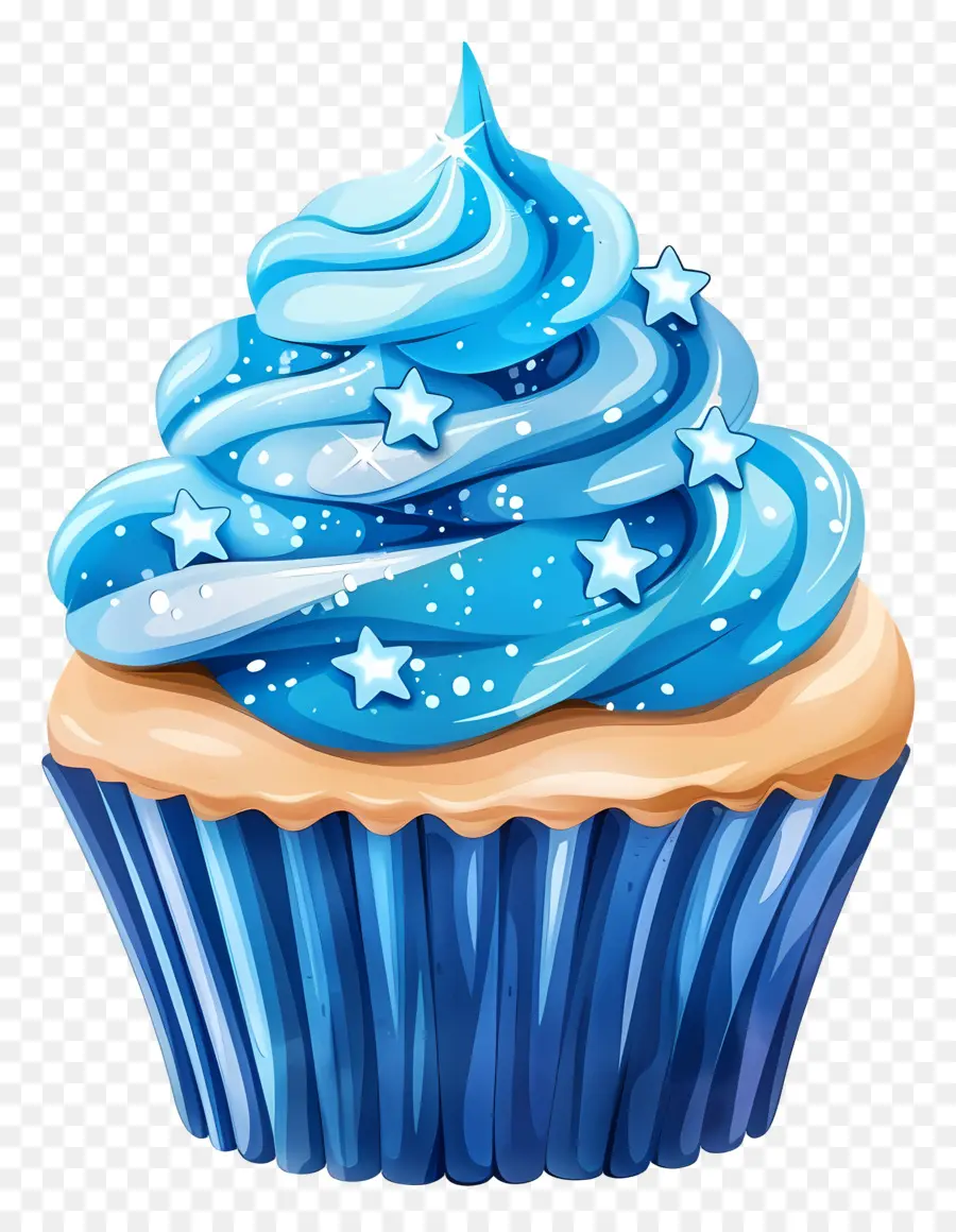 Cupcake Animado，Bolinho Azul PNG