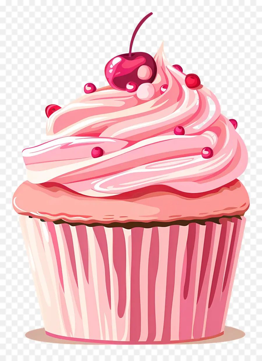 Bolinho Fofo，Cupcake Com Cereja PNG