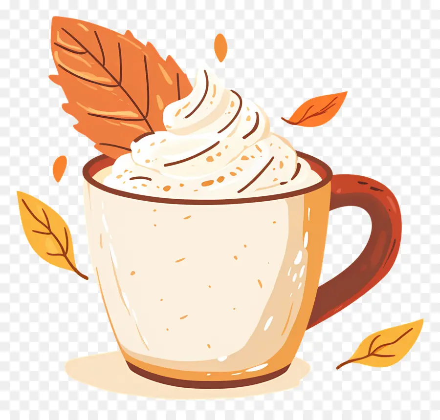 Café De Outono，Xícara Com Chantilly PNG