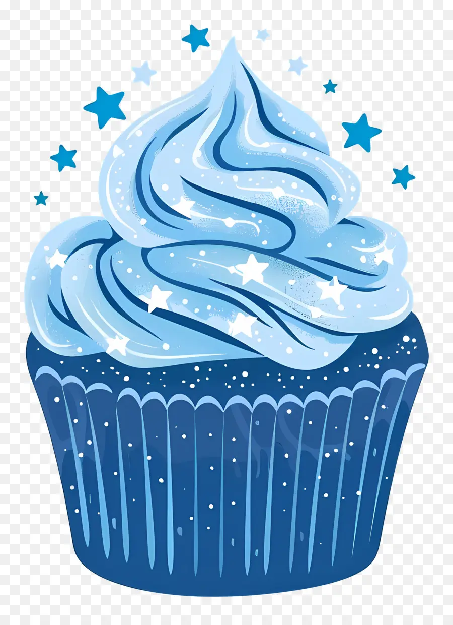 Cupcake Animado，Bolinho Azul PNG