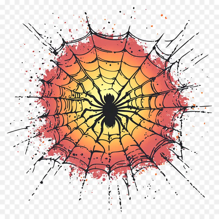 Teia De Aranha，Teia De Aranha Com Aranha PNG