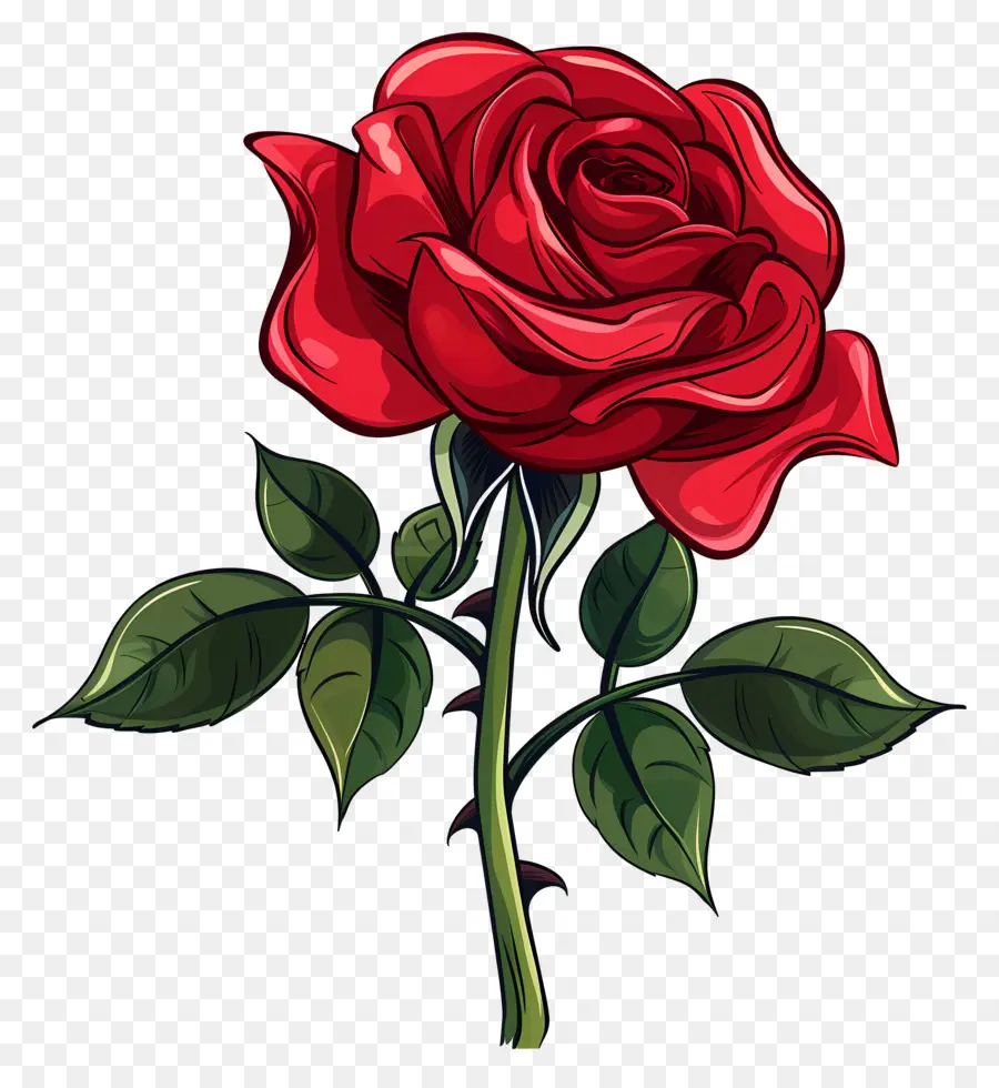 Rosa Vermelha，Folhas PNG