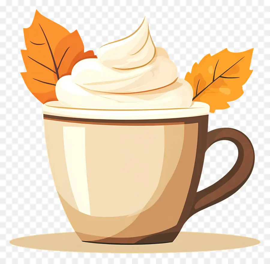 Café De Outono，Xícara Com Chantilly PNG