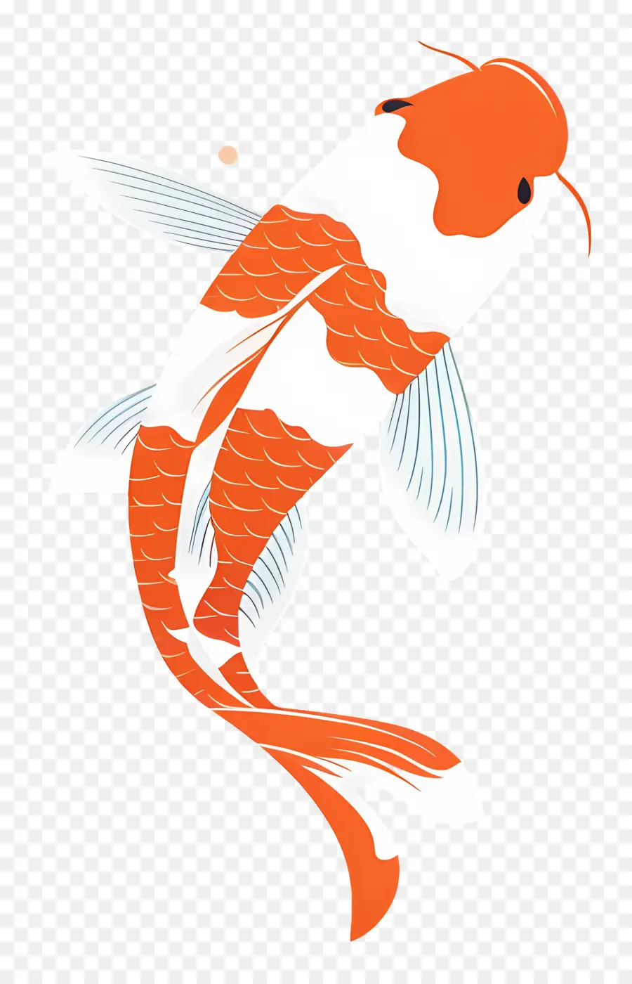 Peixe Koi，Peixe Koi Laranja E Branco PNG