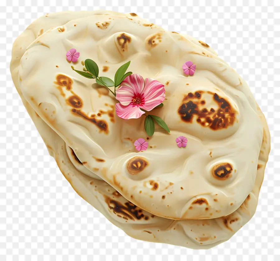 Pão Naan，Pão Sírio Com Flores PNG