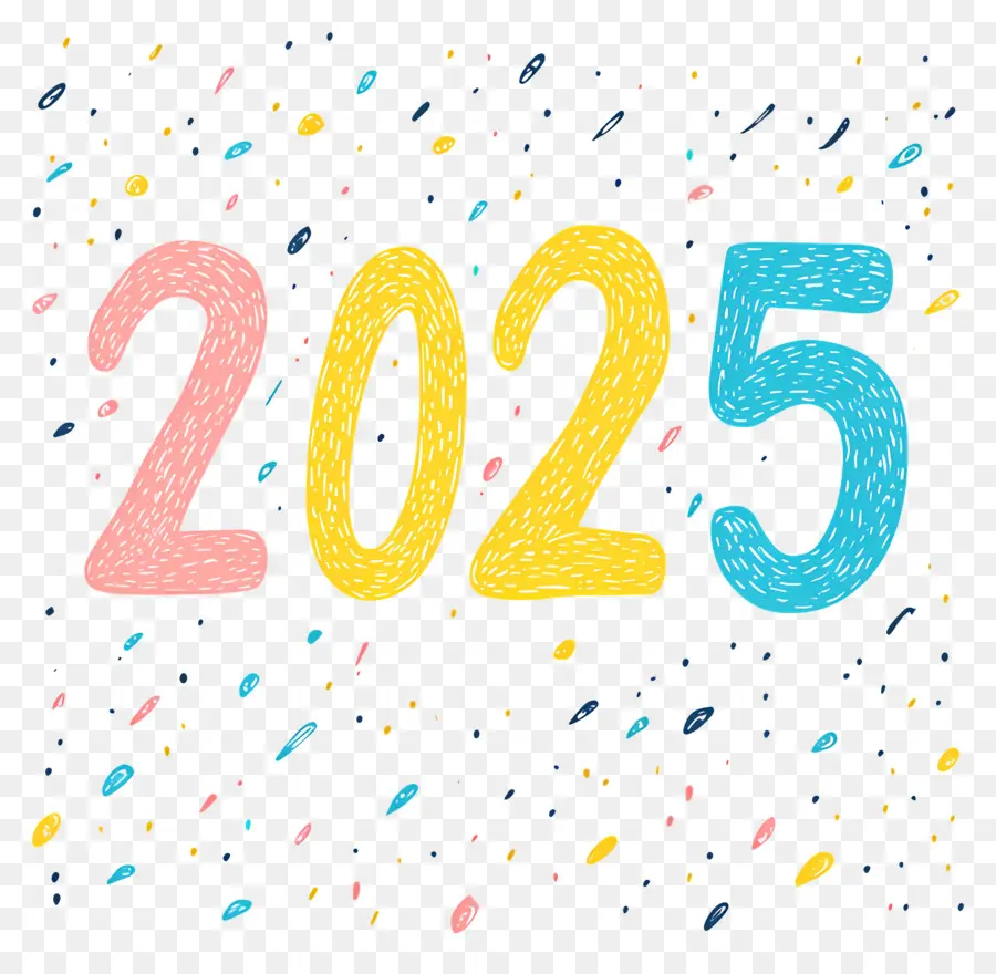 2025 Ano Novo，Colorido 2025 PNG