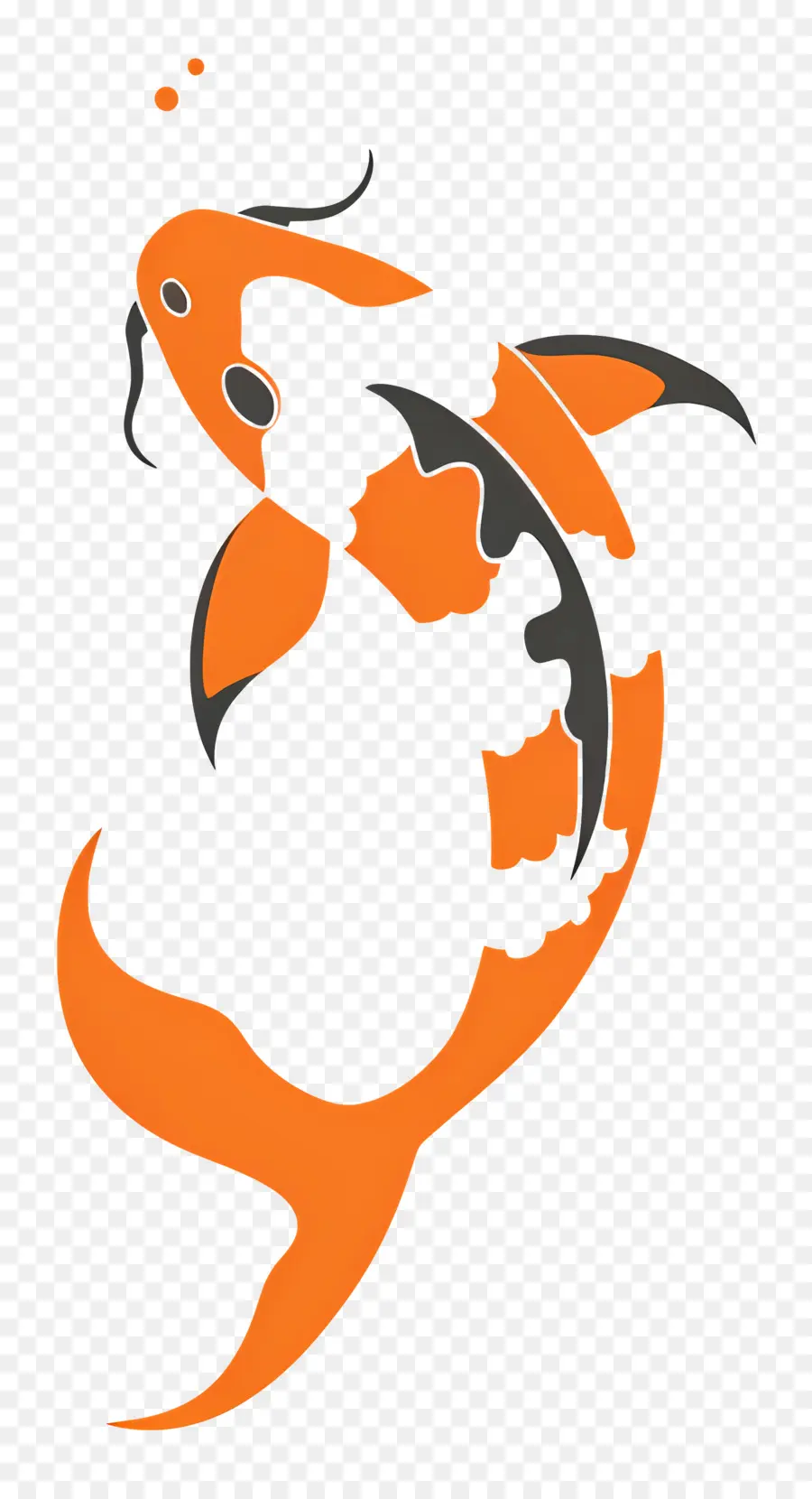 Peixe Koi，Peixe Koi Estilizado PNG