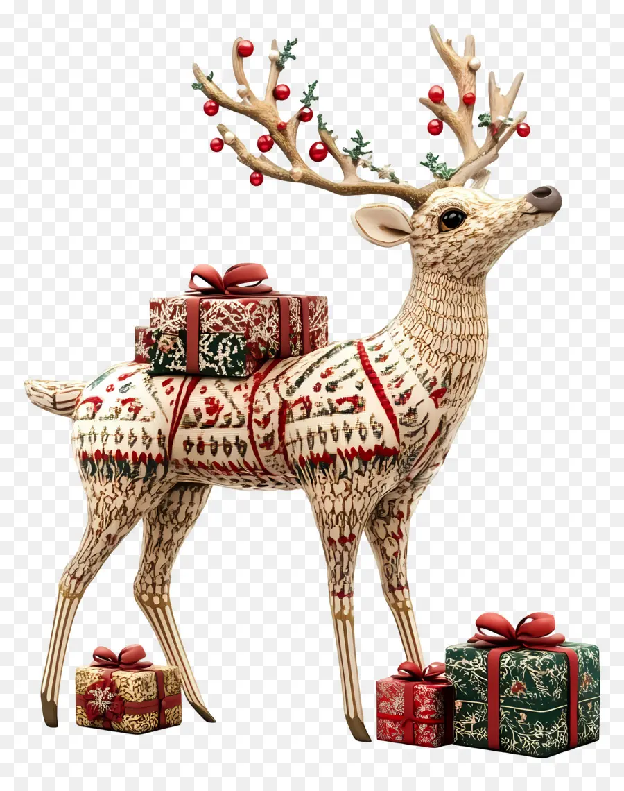 Cervo De Natal，Rena Decorativa PNG