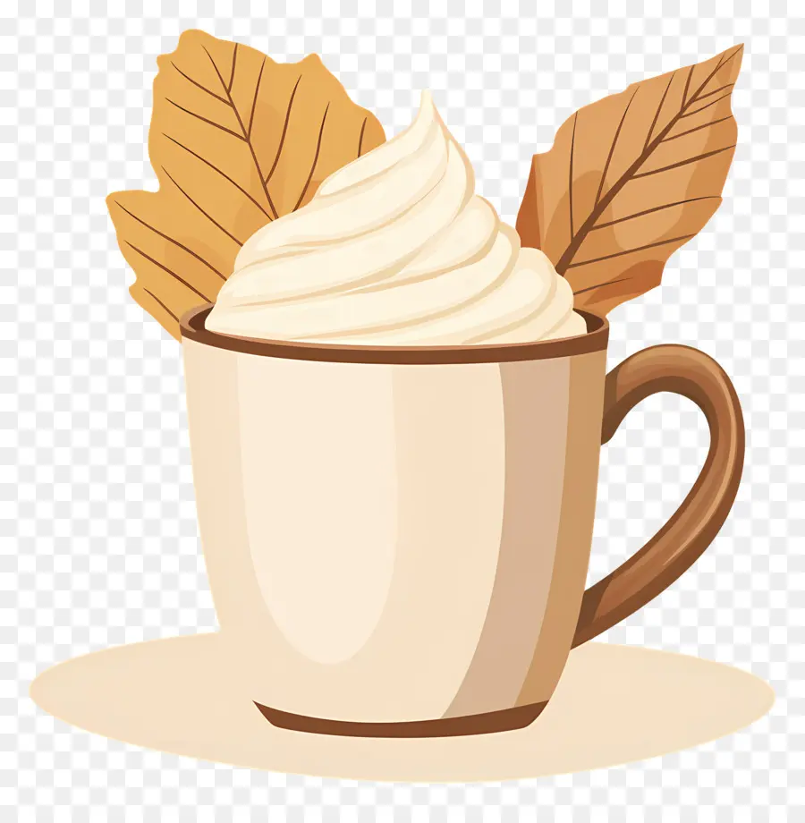 Café De Outono，Xícara De Café Com Creme PNG