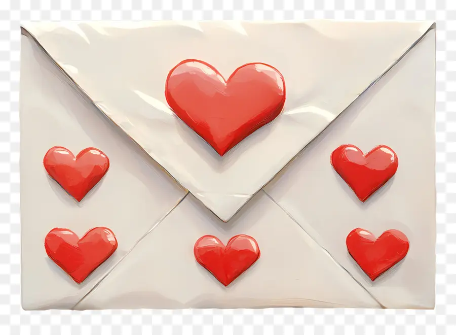 Correio De Amor，Envelope Com Coração PNG