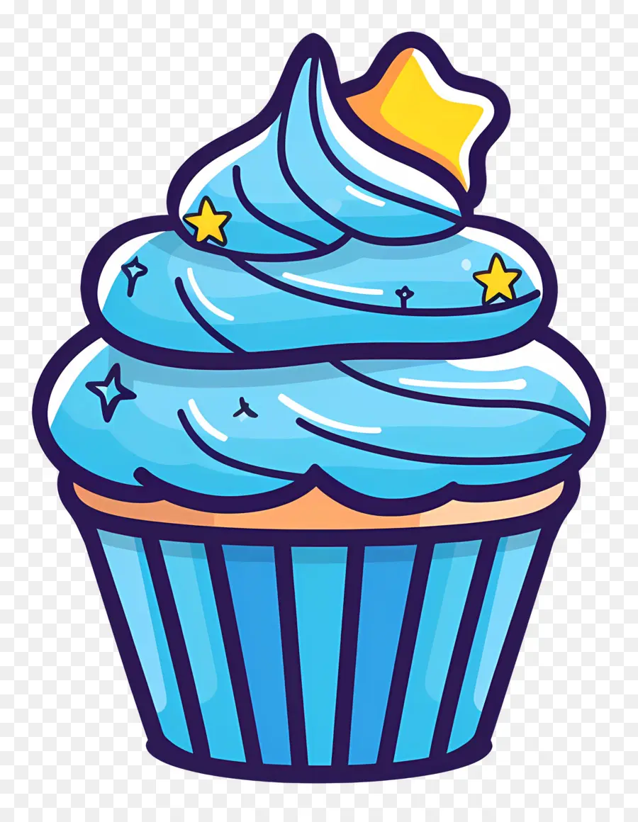 Cupcake Animado，Bolinho Azul PNG