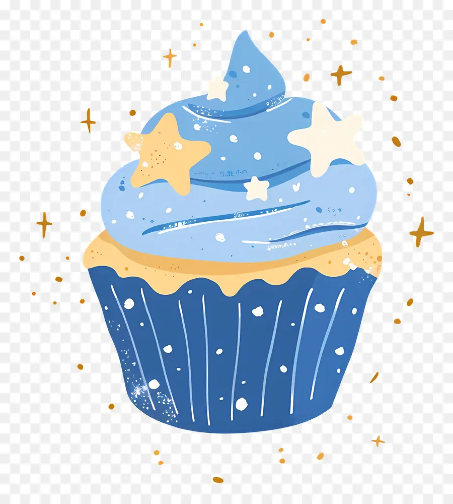 Cupcake Animado，Bolinho Azul PNG