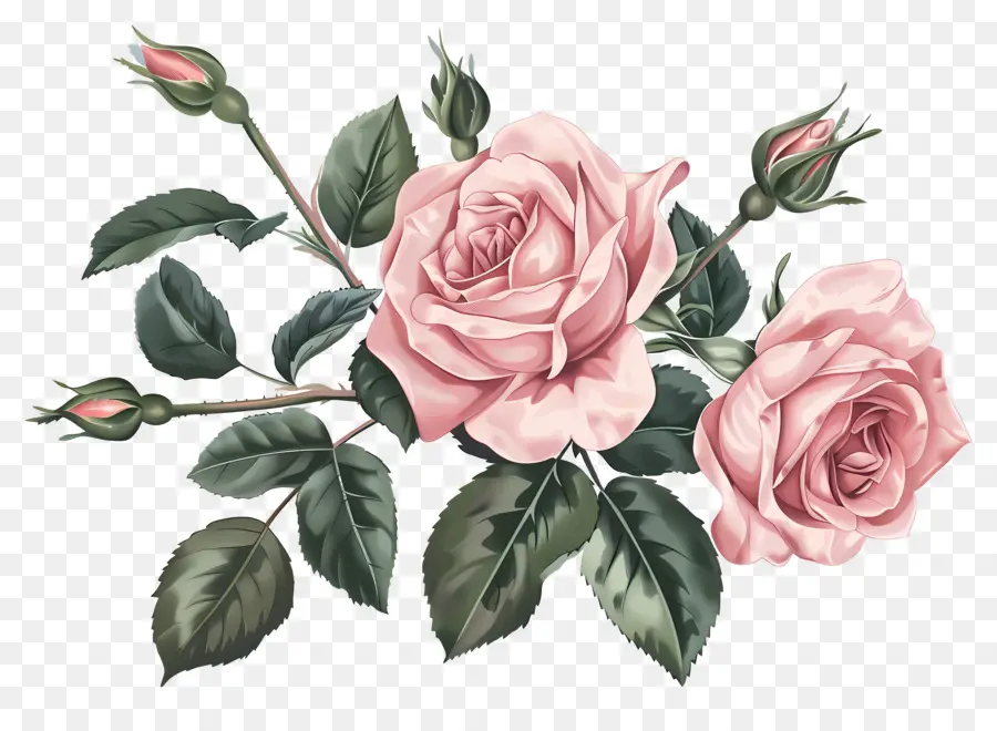 Rosas Vintage，Rosas Cor De Rosa PNG