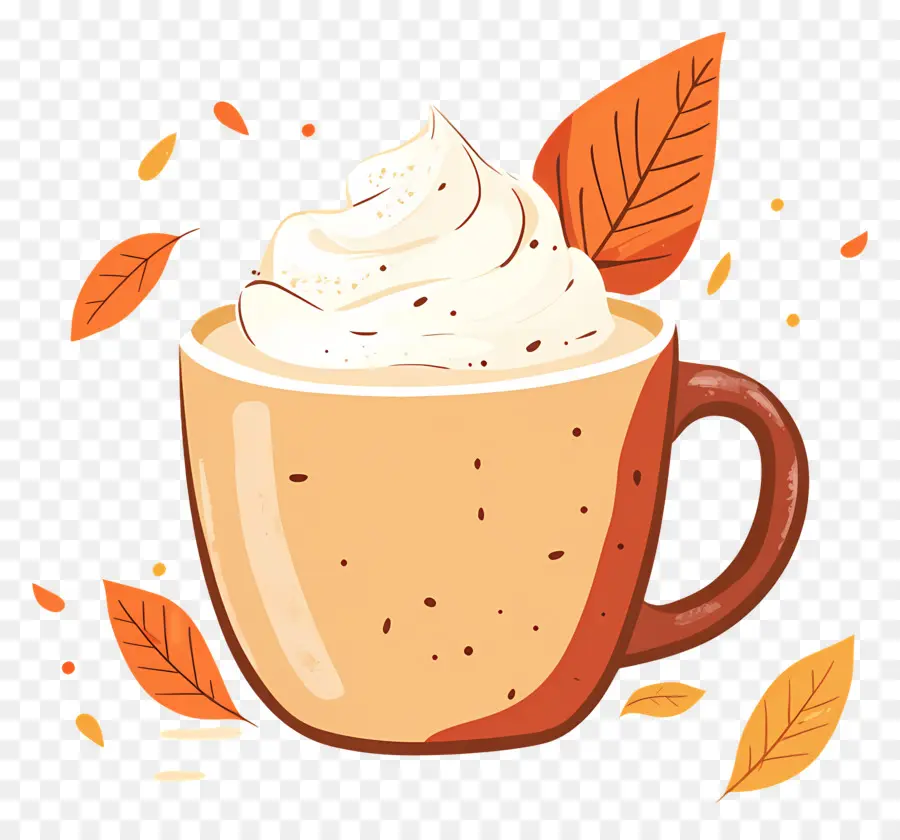 Café De Outono，Xícara Com Chantilly PNG