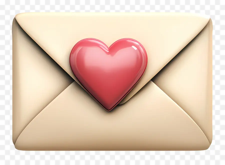 Correio De Amor，Envelope Coração PNG