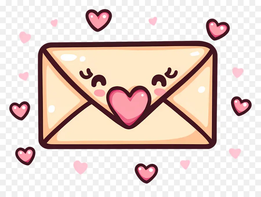 Correio De Amor，Envelope Com Coração PNG