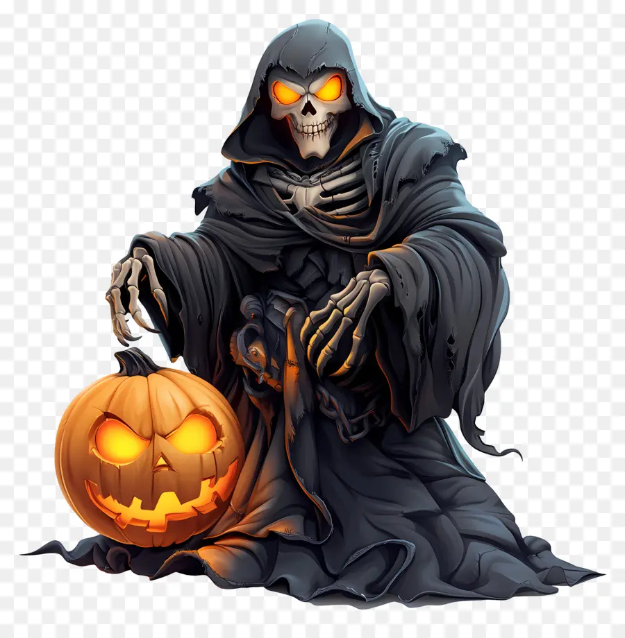 Ceifador，Grim Reaper Com Olhos Brilhantes PNG